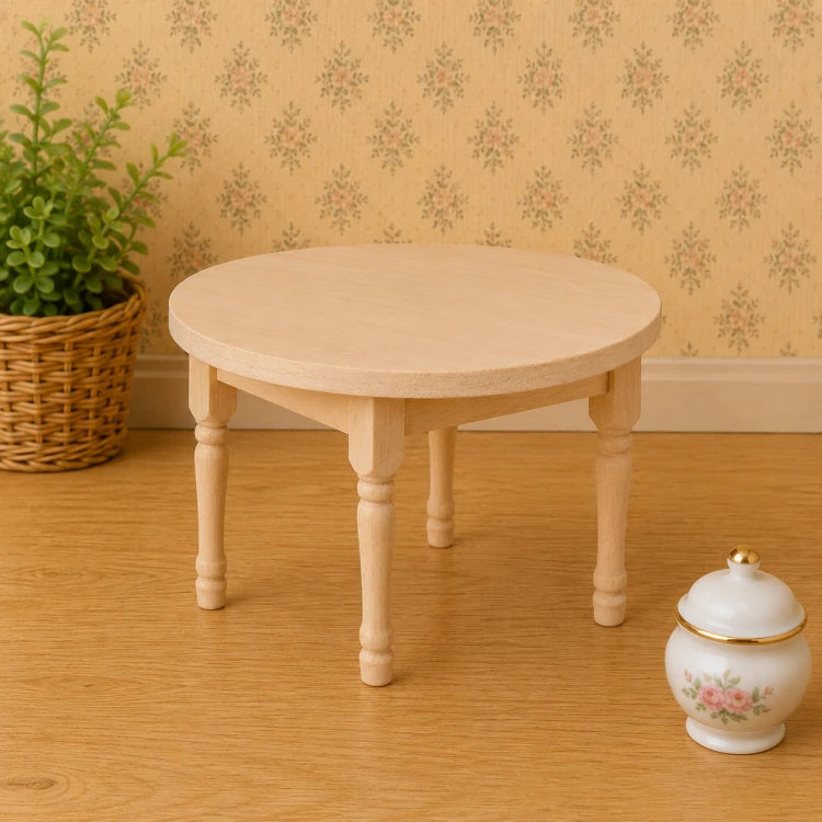 Tafel, rond, blank hout
