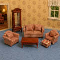 Sofaset, gestreept, 6-delig
