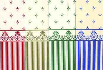 Behang Rood/Cream