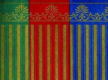 Behang Goud/Blauw