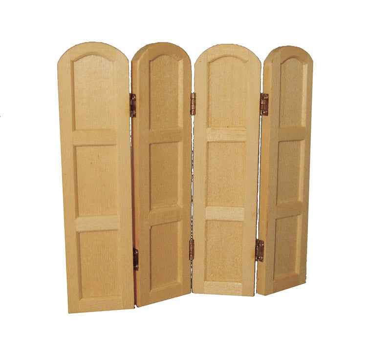 kamerscherm, 4 delig,  blankhout