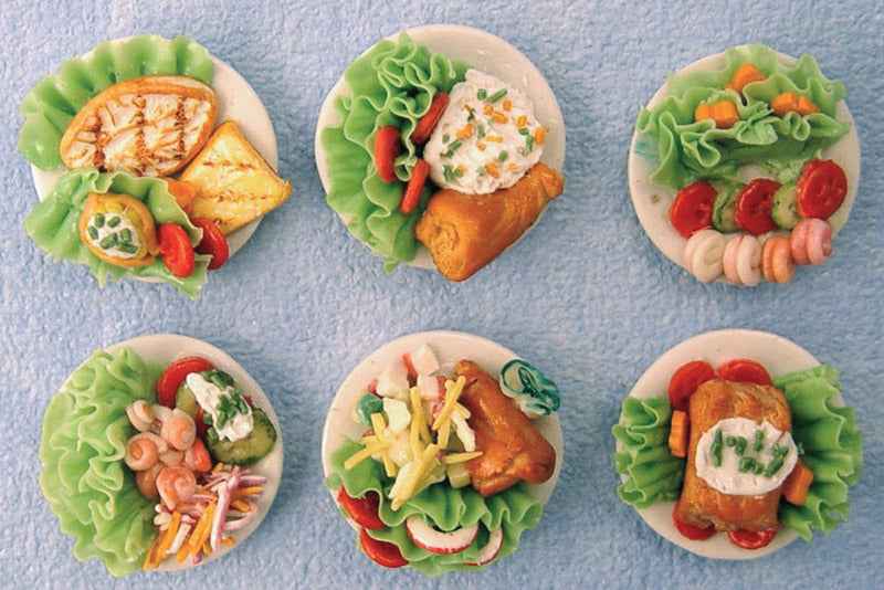 Salades op borden, per 6 stuk