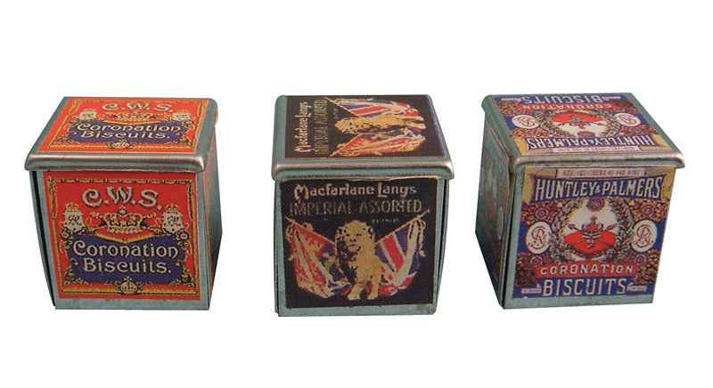 Metalen koekjesblik, per 3 st.