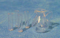 Glazen kruik. 4 glazen