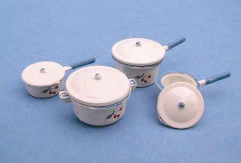 Pannenset, wit, 4 stuks