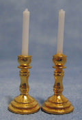 Kandelaar met kaars, 2 stuks