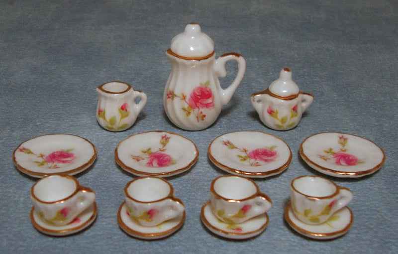 Roze koffie servies
