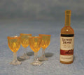 Fles met 4 glazen