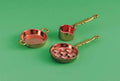 koperen pannen set