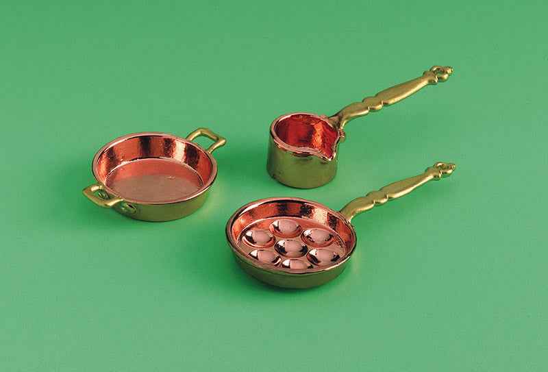 koperen pannen set