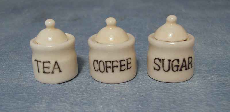 Koffie, thee en suikerset, geglazuurd