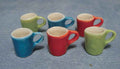 set van 6 moderne gekleurde mokken