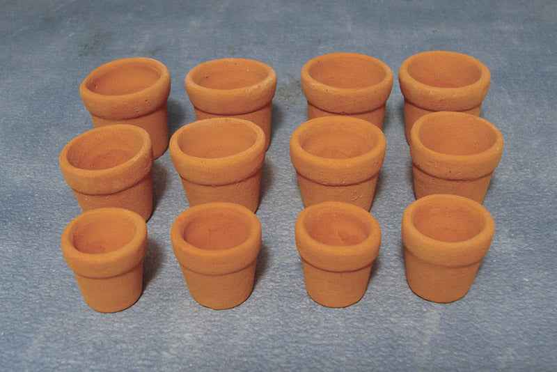 Terracotta potten, 12 stuks