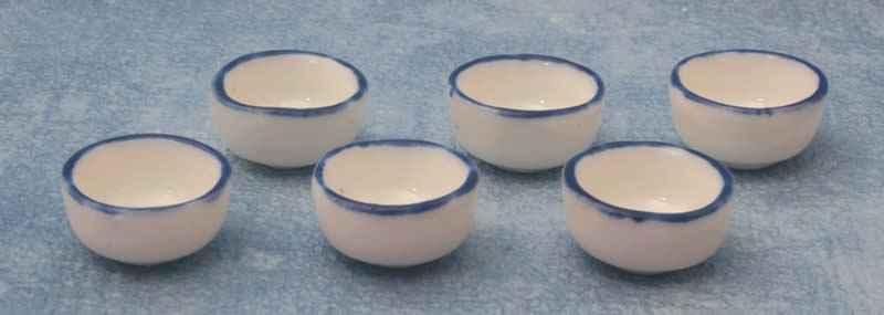 Witte kommen, 6 stuks