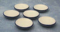 Witte borden blauwe rand, 6 stuks