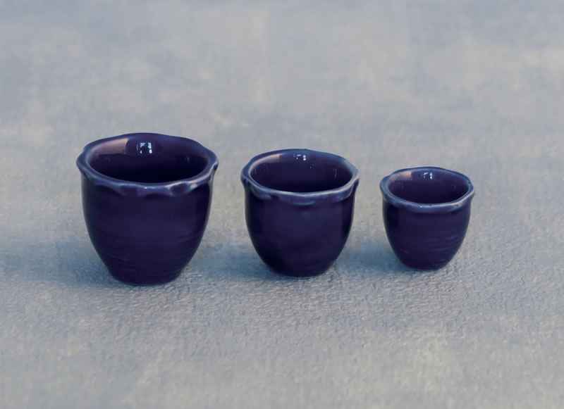 Blauwe potten, 3 stuks