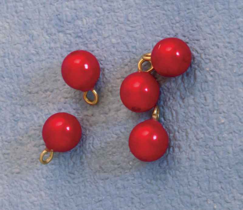 Kerstballen, rood, 5 stuks
