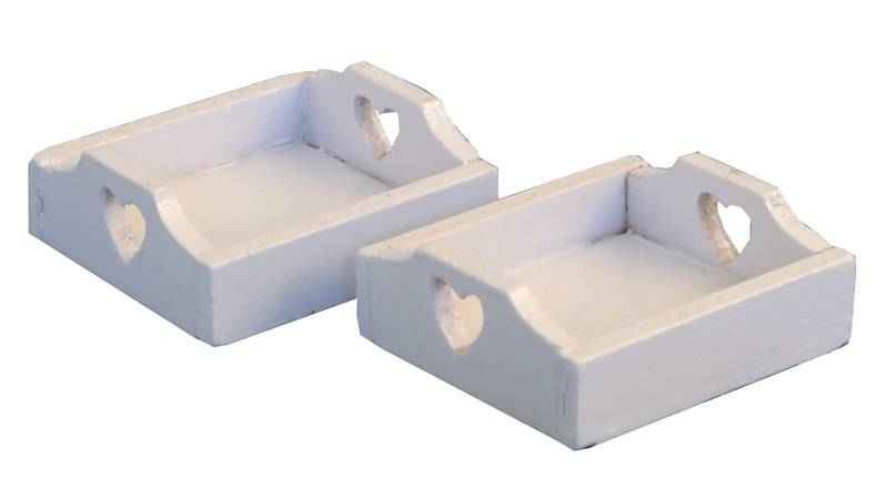 Wit dienblad, 2 stuks
