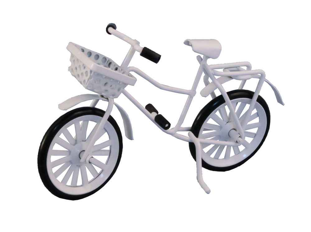 Witte dames fiets met mand