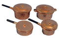 Steelpannen, koper, 4 stuks