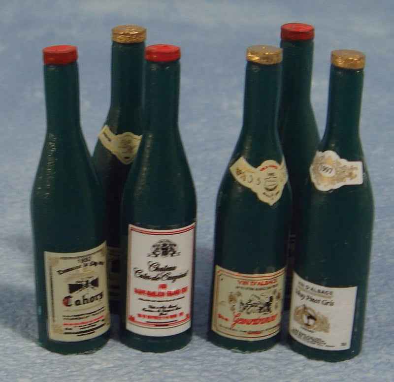 Flessen rode wijn, 6 stuks