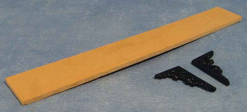 Opbergplank, hout met wandsteunen