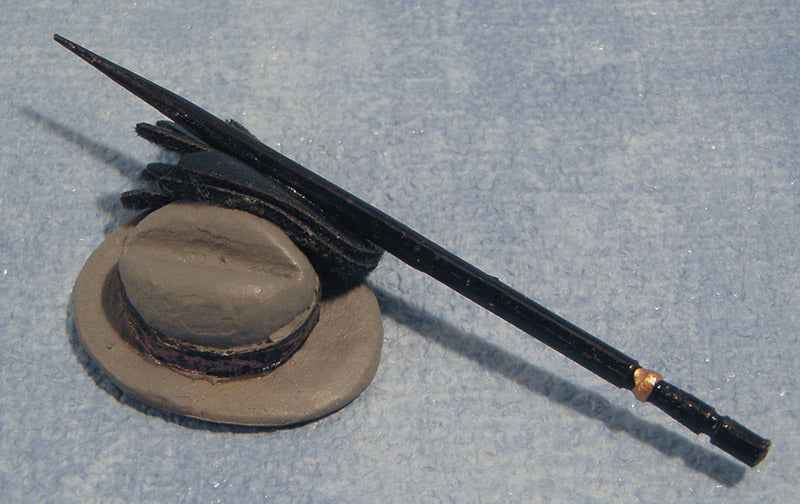 Herenhoed, handschoenen, wandelstok