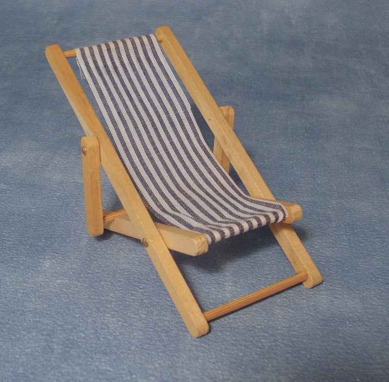 strandstoel blauw-wit