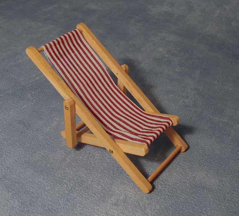 Strandstoel, rood-wit
