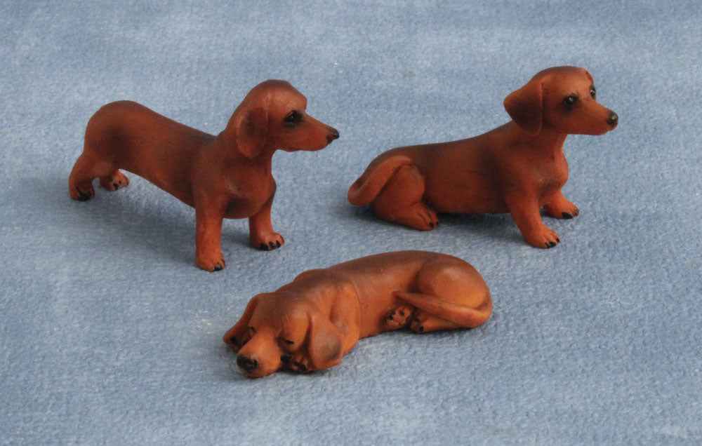 Teckel bruin, 3 stuks