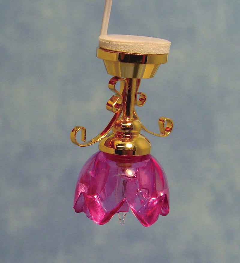 Lily hanglamp, roze glas