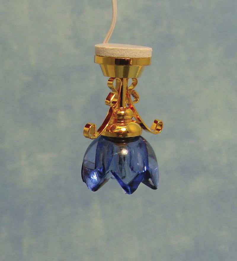 Lily hanglamp, blauw glas