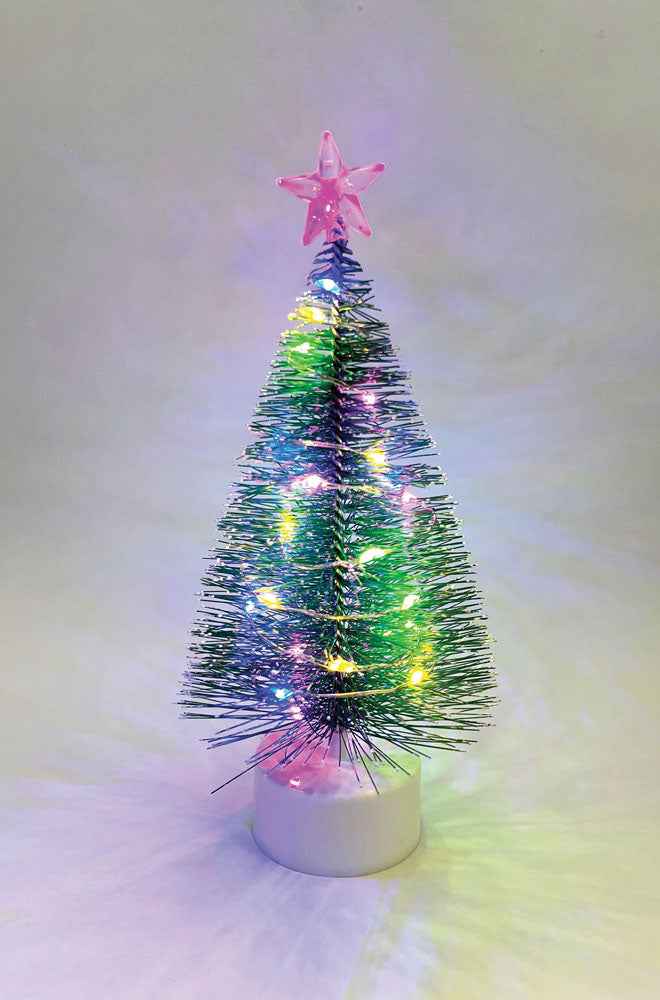 Kerstboom met gekleurde LED lampjes