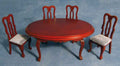 Eetkamertafel, ovaal, 4 stoelen