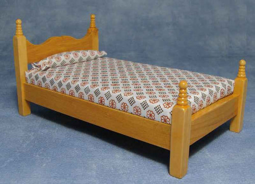 1-persoonsbed, blank gelakt