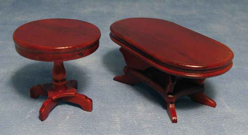 Bijzettafels, mahonie, 2 stuks