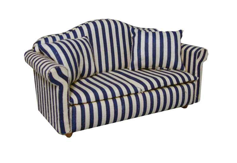 Blauw gestreepte bank