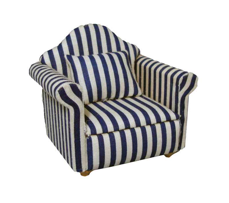 Blauw gestreepte stoel