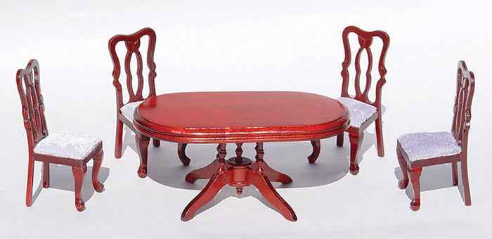 Fantasie eetkamertafel, 4 stoelen