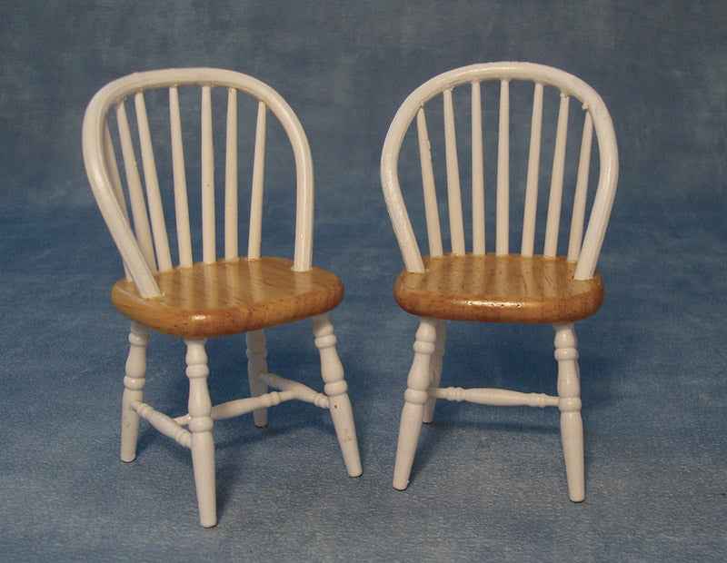 Wit,grenen keukenstoelen 2 stuks