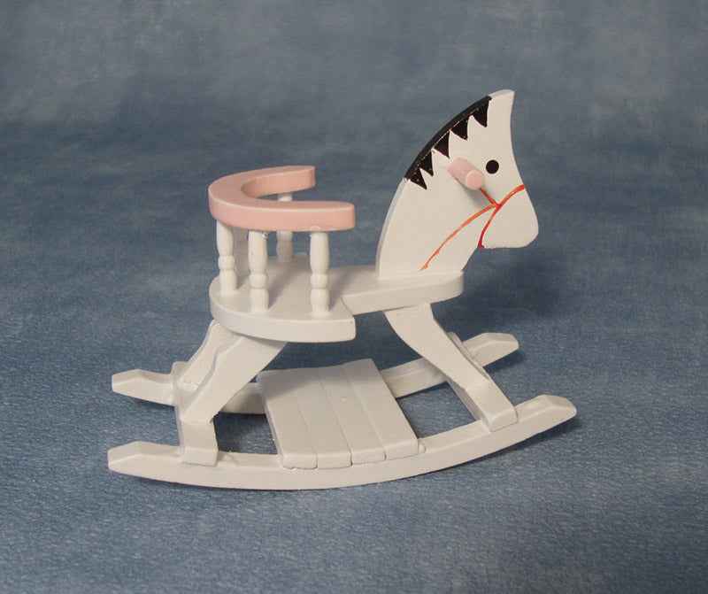 Hobbelpaard wit/roze