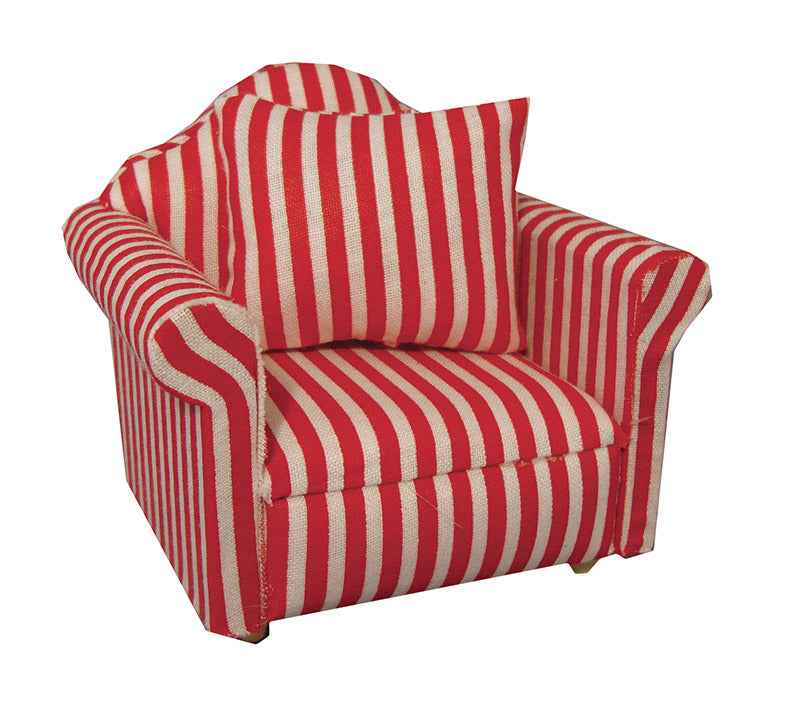 Stoel, rood gestreept