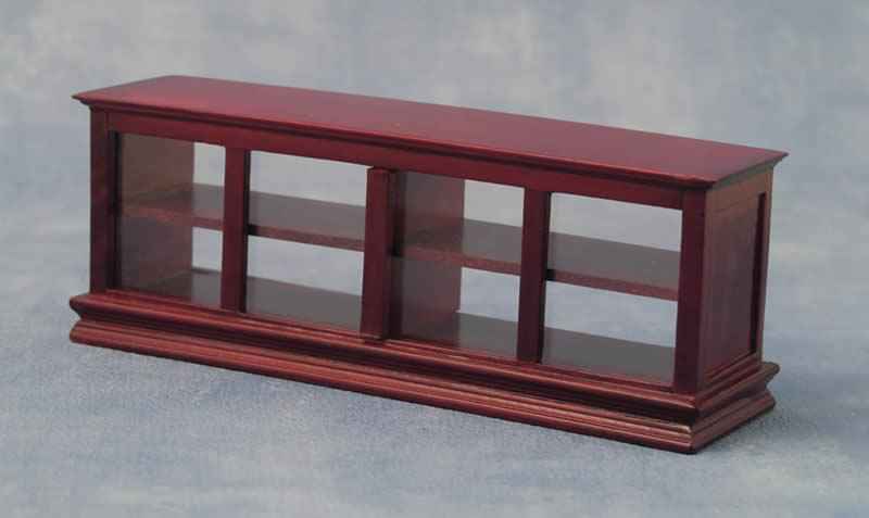 Toonbank met glas, mahonie