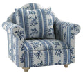 Armleuningstoel, blauw motief