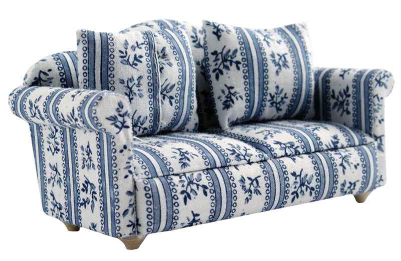 Sofa, blauw motief