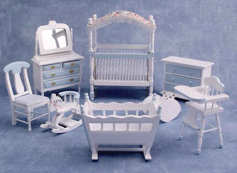 Blauwe babykamer set