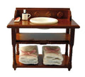Wastafel, compleet, mahonie