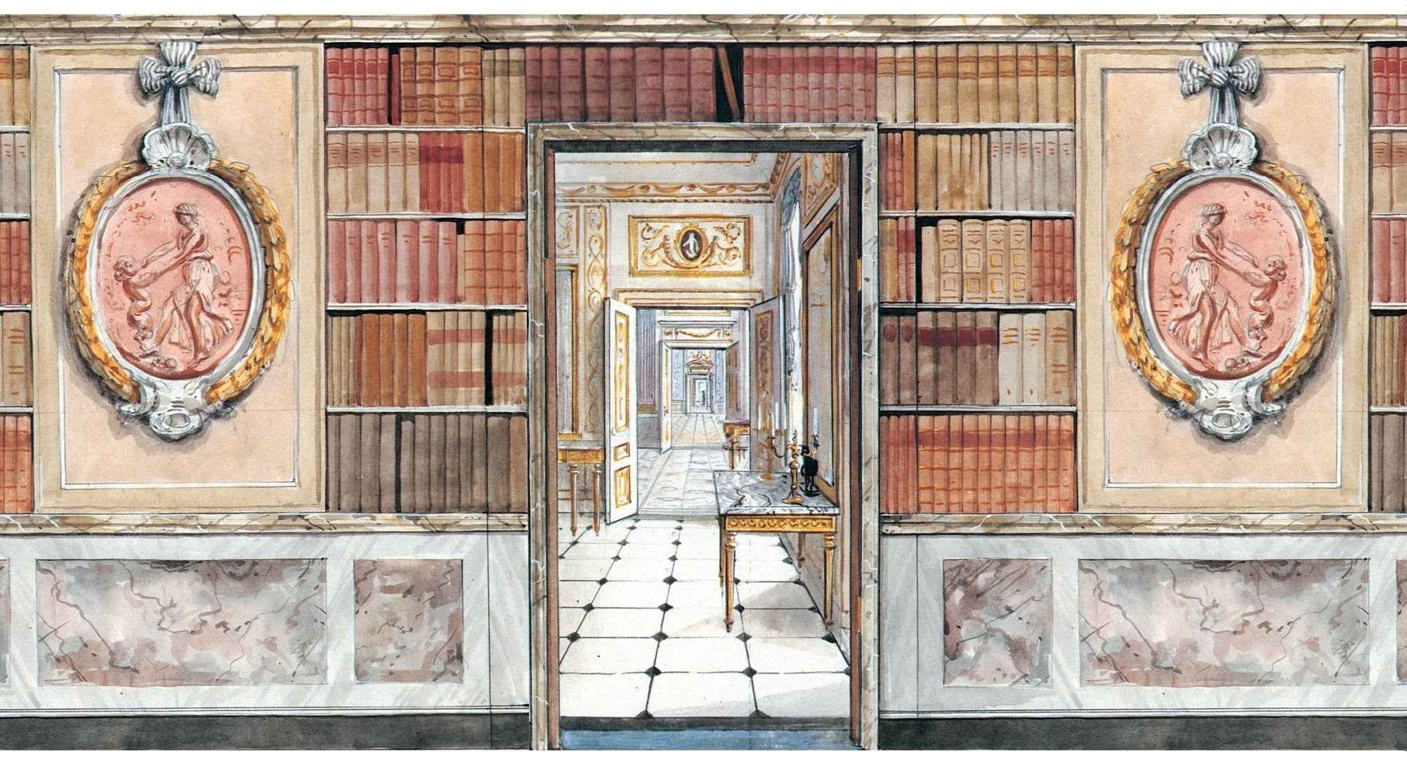 Behang deuren en boeken