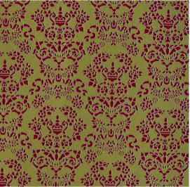 Behang Renaissance pap Rood/Goud
