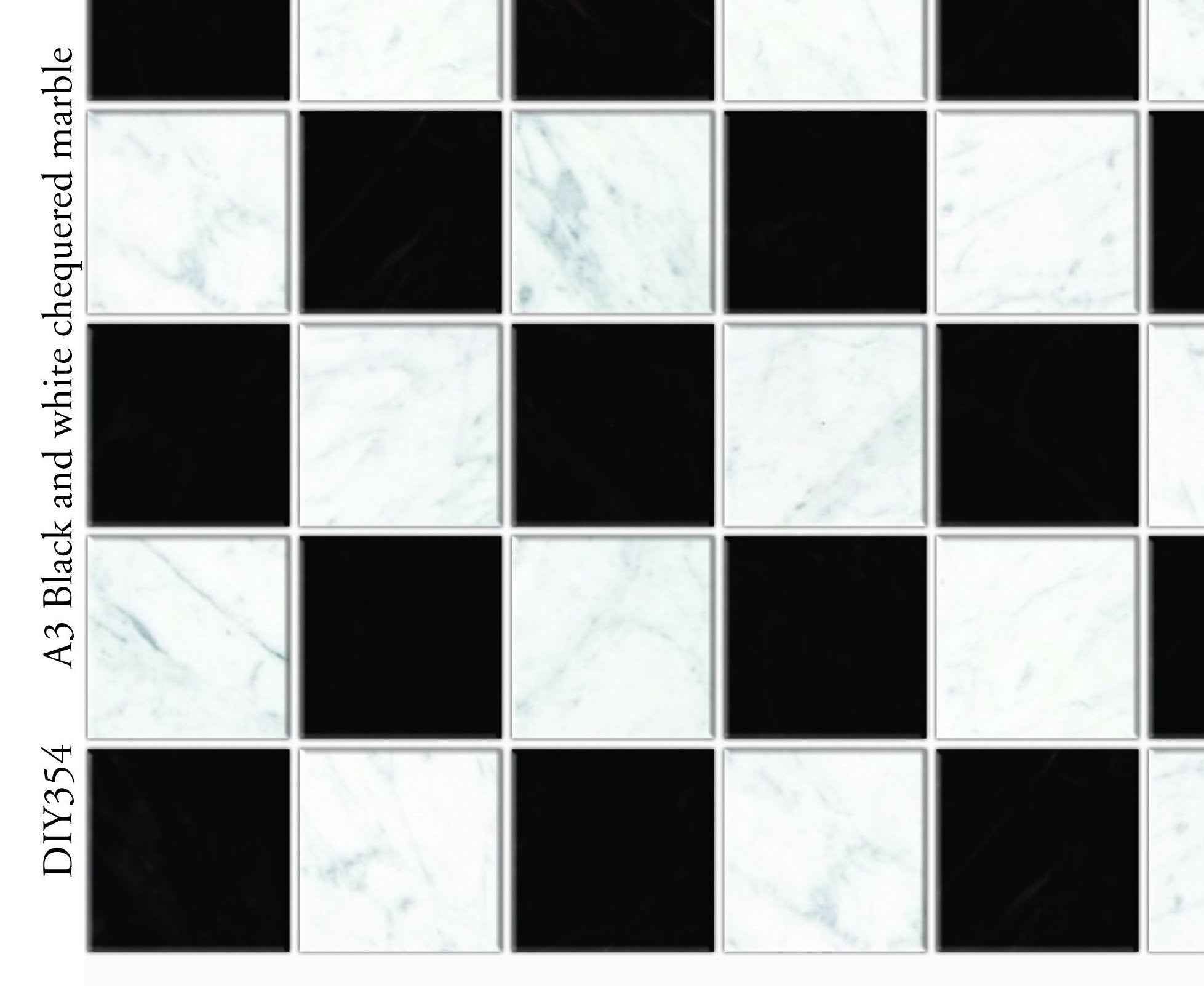 Vloer Black & wit chequered marble